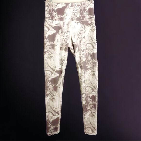 Zella White & Gray Swirl Marble Print Live In High Waist Leggings, Size Small - Picture 1 of 11